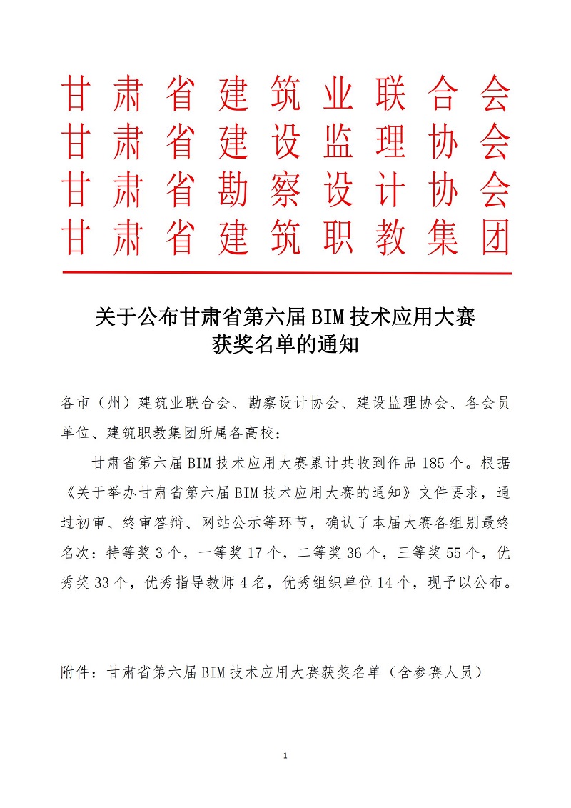 關(guān)于公布甘肅省第六屆bim技術(shù)應用大賽獲獎名單的通知_00.jpg